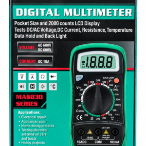 MAS830 Digital Multimeter 2000 Counts LCD Display