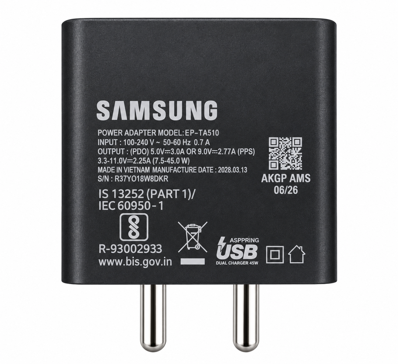 Samsung 45W Power Adapter with USB-C Cable 5A 1.8m - Image 2