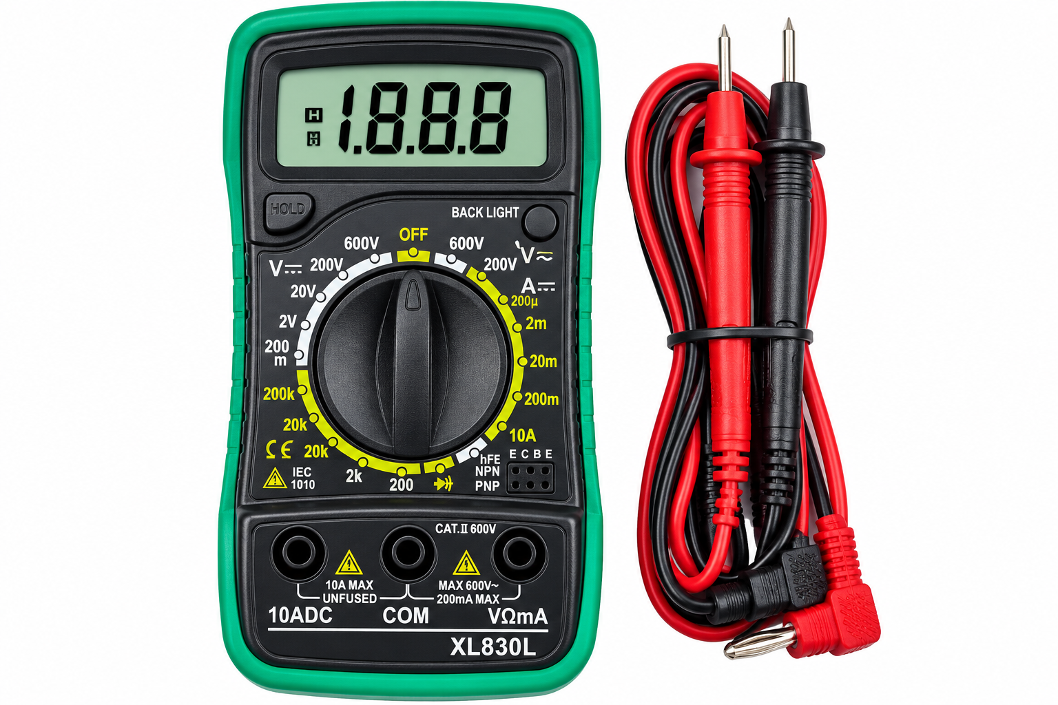 MAS830 Digital Multimeter 2000 Counts LCD Display